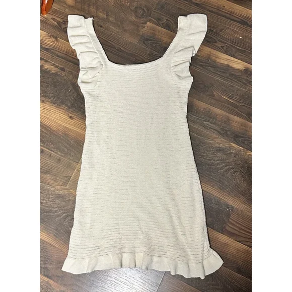 Anthropologie White Ruffle Mini Dress - Picture 8 of 11